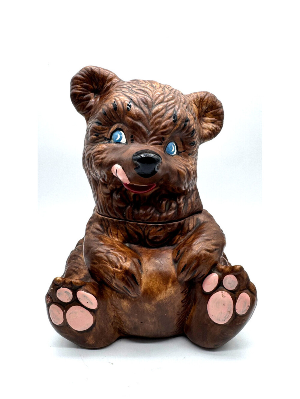 Vintage 1940s-50s Gilner Pottery G-405 Teddy Bear Cookie Jar USA